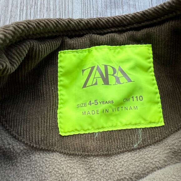 Zara Kids Girls 4-5 Years Quilted Jacket Pants Matching Set Floral Brown - Picture 5 of 9